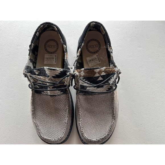 Hey Dude Shoes - Hey Dude Wendy Tri Brown Southwestern Geometric Slip On Loafers Mens Size 10